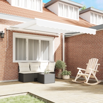 Marchiză retractabilă automată albă 350x250 cm, Parte de înlocuire pentru marchiză pentru cadru de 3.5x2.5 m alb - Img 3