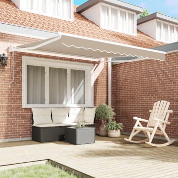 Marchiză retractabilă automată Bej 350x250 cm, Material de înlocuire pentru marchiză 3.5x2.5 m Bej - Img 3