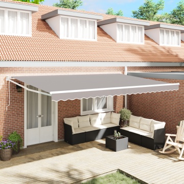 Marchiză retractabilă automată Gri 500x300 cm, Material de schimb pentru marchiză 5x3 m Gri - Img 1