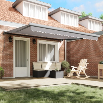 Marchiză Retractabilă Automată Gri deschis 400x300 cm, Material de Înlocuire pentru Marchiză 4x3 m Gri deschis - Img 3