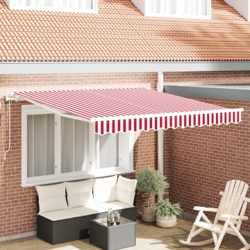 Marchiză retractabilă automată roșie și albă 300x250 cm - Img 1