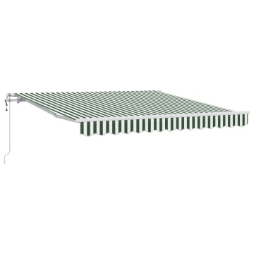 Marchiza retractabilă automată Verde și Alb 350x250 cm, Țesătură de schimb pentru marchiză 3.5x2.5 m Verde și Alb - Img 2