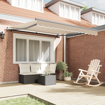 Marchiza Retractabilă Manuală Bej 350x250 cm, Material de Înlocuire pentru Marchiză pentru Cadru de 3.5x2.5 m Bej - Img 3
