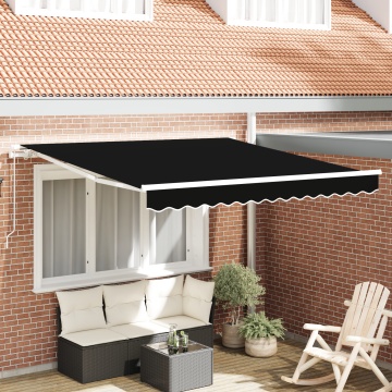 Marchiză retractabilă manuală Negru 300x250 cm, Țesătură de schimb pentru marchiză pentru cadru de 3x2.5 m Negru - Img 1