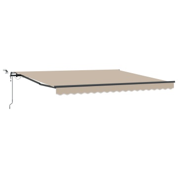 Marquise Retractabilă Automată cu LED Bej 400x300 cm, Material pentru înlocuirea marquises-ului pentru cadru de 4x3 m Bej - Img 2