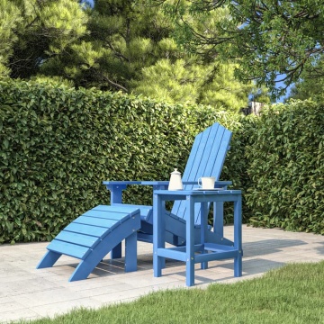 Masă Adirondack de grădină ,albastru aqua, 38x38x46 cm, HDPE - Img 3