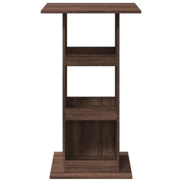 Masă bar cu depozitare stejar maro 60x60x102 cm lemn prelucrat - Img 4