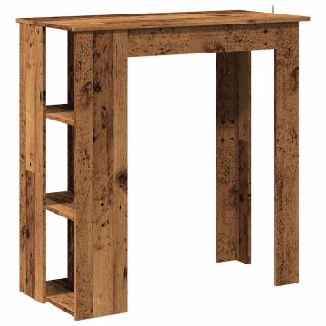 Masă bar cu rafturi, lemn vechi, 102x50x103,5 cm lemn prelucrat - Img 2
