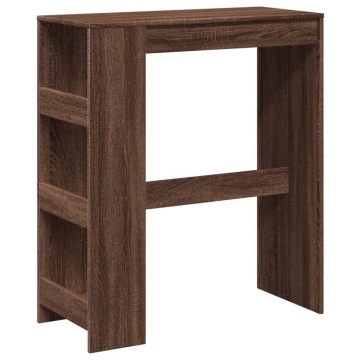 Masă bar cu rafturi, stejar maro, 90x40x103,5 cm lemn prelucrat - Img 2