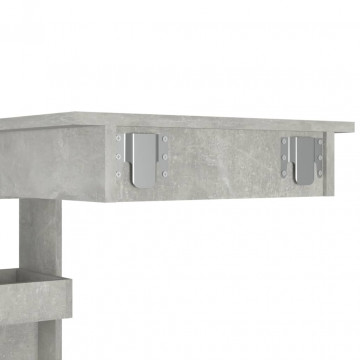 Masă bar de perete gri beton 102x45x103,5 cm lemn compozit - Img 7
