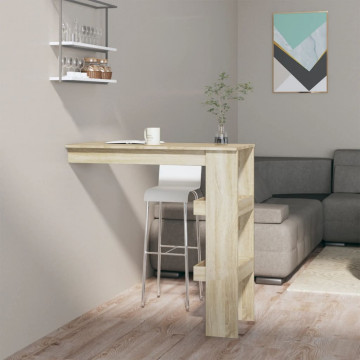 Masă bar de perete stejar sonoma 102x45x103,5 cm lemn compozit - Img 1