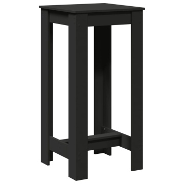 Masă bar, negru, 51x50x103,5 cm, lemn prelucrat - Img 2