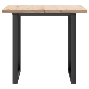 Masă bucătărie, cadru O, 80x80x75,5 cm lemn masiv pin și fontă - Img 4