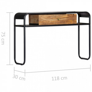 Masă consolă, 118 x 30 x 75 cm, lemn masiv de mango - Img 7