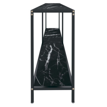 Masă consolă, negru, 200x35x75,5 cm, sticlă securizată - Img 4