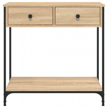 Masă consolă, stejar sonoma, 75x34,5x75 cm, lemn prelucrat - Img 5