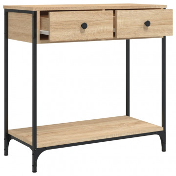 Masă consolă, stejar sonoma, 75x34,5x75 cm, lemn prelucrat - Img 8