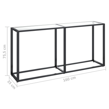 Masă consolă, transparent, 160x35x75,5 cm, sticlă securizată - Img 5