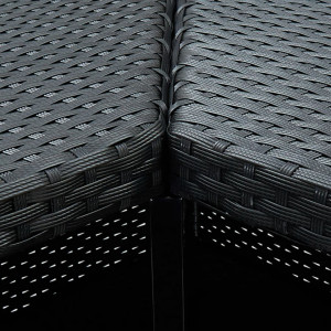 Masă de bar colțar, negru, 100 x 50 x 105 cm, poliratan - Img 2