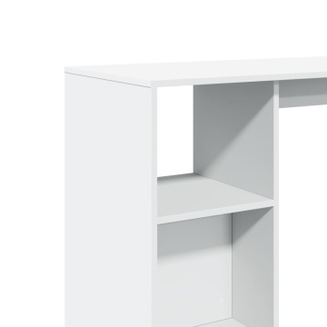 Masă de bar cu raft, alb, 124x46x103,5 cm, lemn prelucrat - Img 6