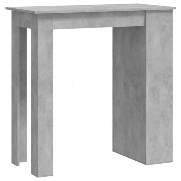 Masă de bar cu raft de depozitare, gri beton, 102x50x103,5 cm - Img 2