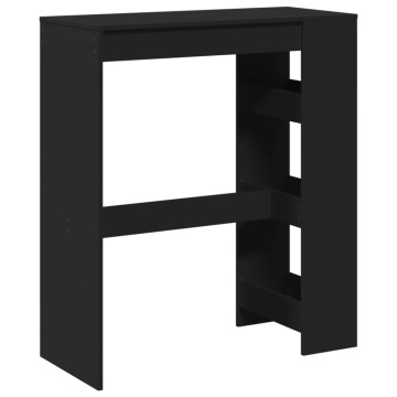 Masă de bar cu rafturi, negru, 90x40x103,5 cm, lemn prelucrat - Img 5