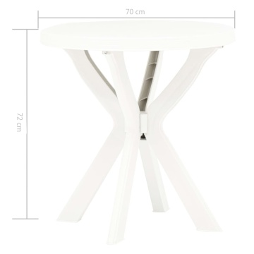 Masă de bistro, alb, Ø70 cm, plastic - Img 5