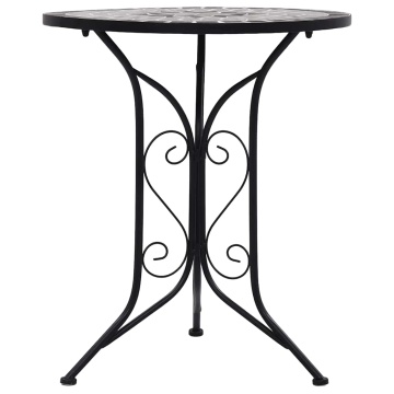 Masă de bistro mozaic, gri, 60 cm, ceramică - Img 2