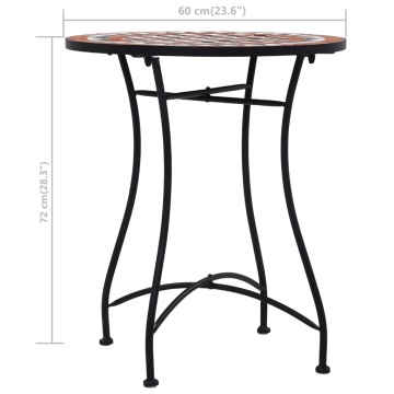 Masă de bistro mozaic, maro, 60 cm, ceramică - Img 10