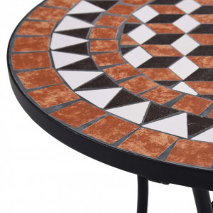 Masă de bistro mozaic, maro, 60 cm, ceramică - Img 4