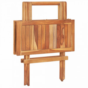 Masă de bistro pliabilă, 60 x 60 x 65 cm, lemn masiv de tec - Img 4