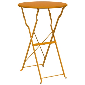 Masă de Bistro Pliabilă Muștar Ø50x71 cm Oțel vopsit electrostatic - Img 2