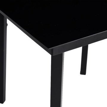 Masă de bucătărie de grădină, negru, 140x70x74 cm, oțel/sticlă - Img 6