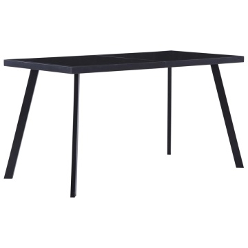 Masă de bucătărie, negru, 140 x 70 x 75 cm, sticlă securizată - Img 1