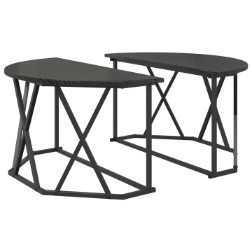 Masă de cafea Neagră din Stejar 80x80x42 cm din Lemn - Img 2
