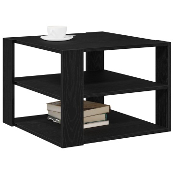 Masă de cafea Negru Stejar 59,5x59,5x40 cm Lemn stratificat - Img 3