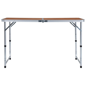 Masă de camping pliabilă, 120 x 60 cm, aluminiu - Img 3