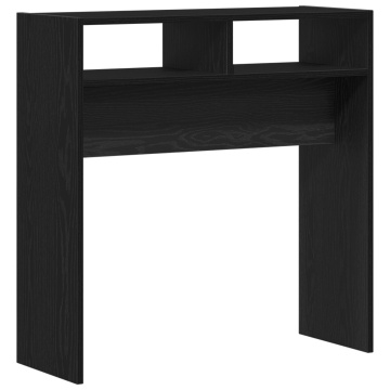 Masă de consolă din stejar negru - 78x30x80 cm - Fabricată din lemn prelucrat - Img 2