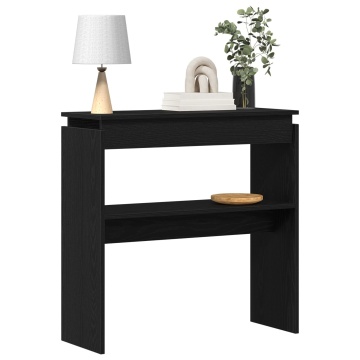Masă de Consolă Negru Stejar 80x30x80 cm din Lemn Compozit - Img 3