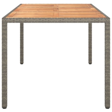 Masă de dining pentru grădină Gri 150x90x75 cm Poliratan - Img 4