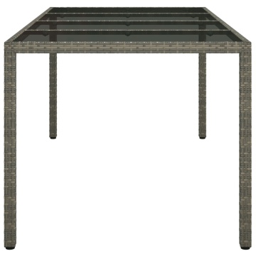 Masă de dining pentru grădină Gri 190x90x75 cm Poliratan - Img 4