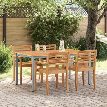 Masa de grădină 150x90x75 cm din lemn solid de acacia și metal - Img 1