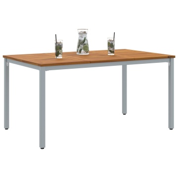 Masa de grădină 150x90x75 cm din lemn solid de acacia și metal - Img 3