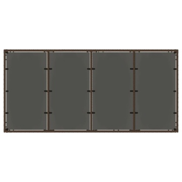 Masă de grădină cu blat din sticlă maro 190x90x75 cm poliratan - Img 6