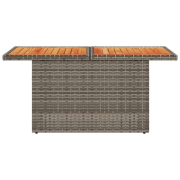 Masă de grădină, gri, 100x55x73 cm, poliratan și lemn de acacia - Img 8