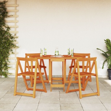 Masă de grădină pliabilă 110x60x72 cm din lemn masiv de acacia, ovală - Img 4
