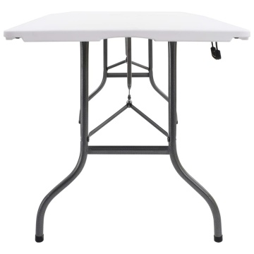 Masă de grădină pliabilă, alb, 180x72x72 cm, HDPE - Img 3