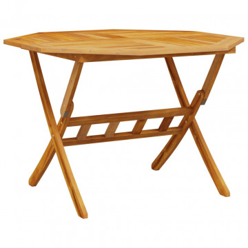 Masă de grădină pliabilă, Ø110x75 cm, lemn masiv acacia - Img 2