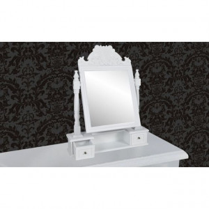 Masă de machiaj cu oglindă mobilă dreptunghiulară, MDF - Img 7