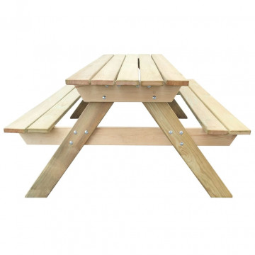 Masă de picnic, 150 x 135 x 71,5 cm, lemn - Img 2